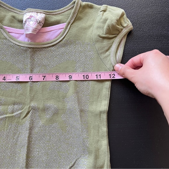 Y2K KnitWorks Butterfly Glitter Girls Tee Layered Puff Sleeve Top Size 6 - Picture 9 of 10